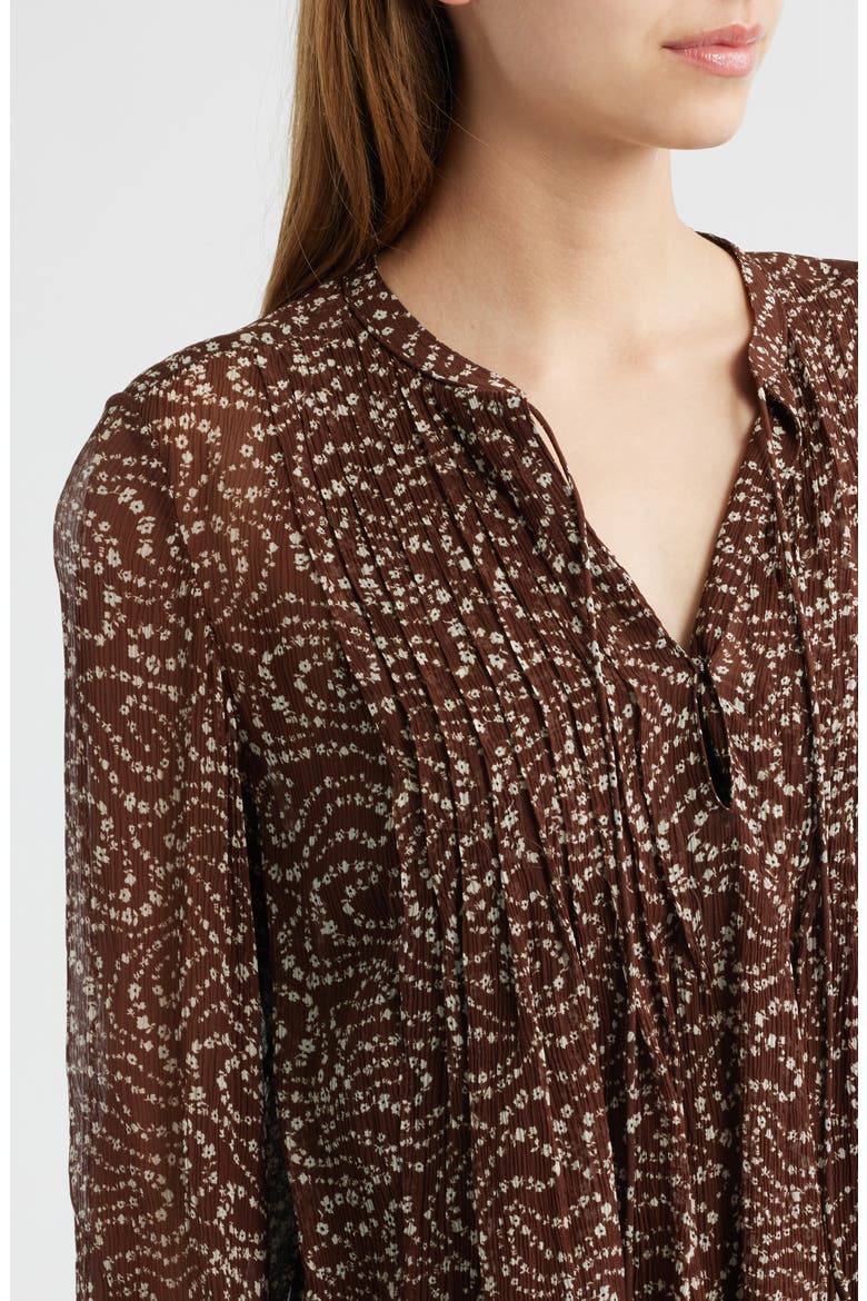 Amaris Pintuck Top, Alternate, color, BRWFL