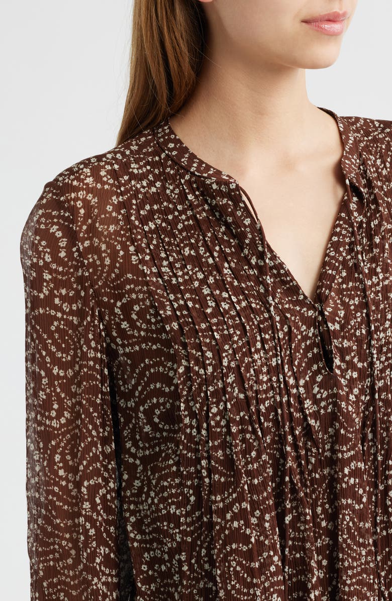 rag & bone Amaris Pintuck Top, Alternate, color, Brown
