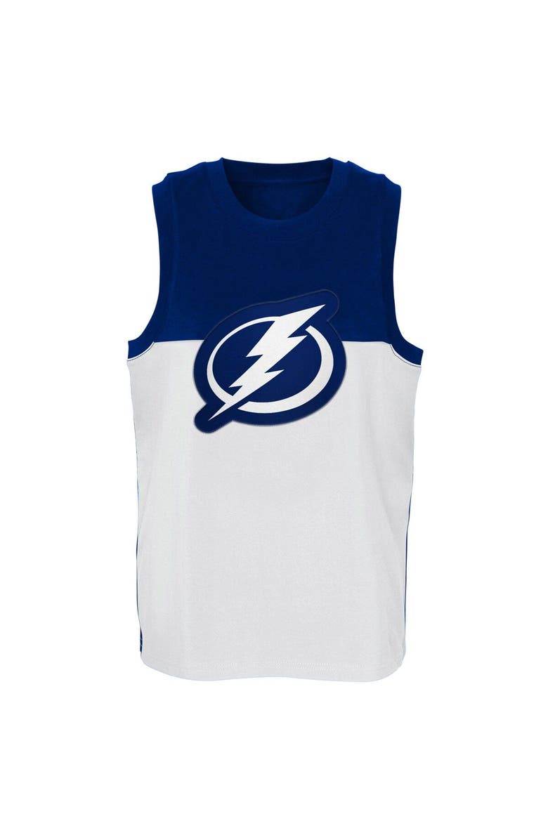 Outerstuff Youth White/Blue Tampa Bay Lightning Revitalize Tank Top, Alternate, color, White