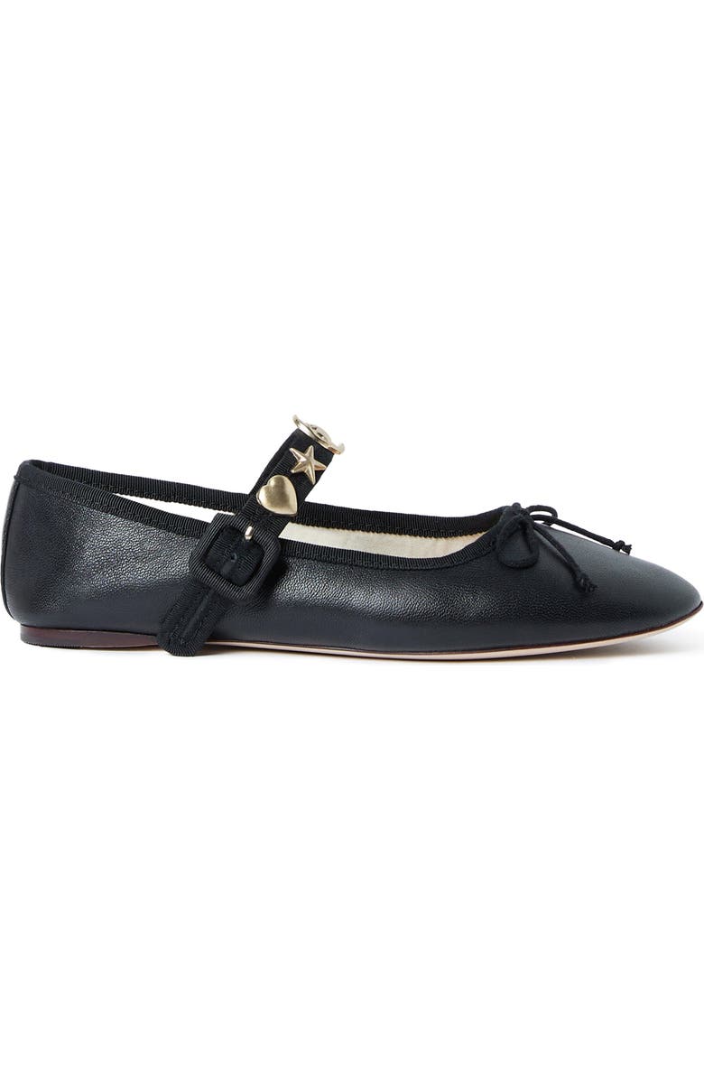 Loeffler Randall Chiara Mary Jane Flat, Alternate, color, Black/ Gold