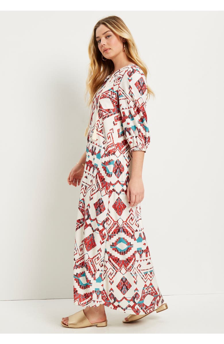 June + Vie Boho Maxi Dress, Alternate, color, Jacobean Floral