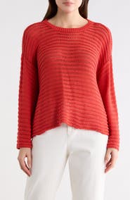 Eileen Fisher Crewneck Oversize Organic Cotton Sweater