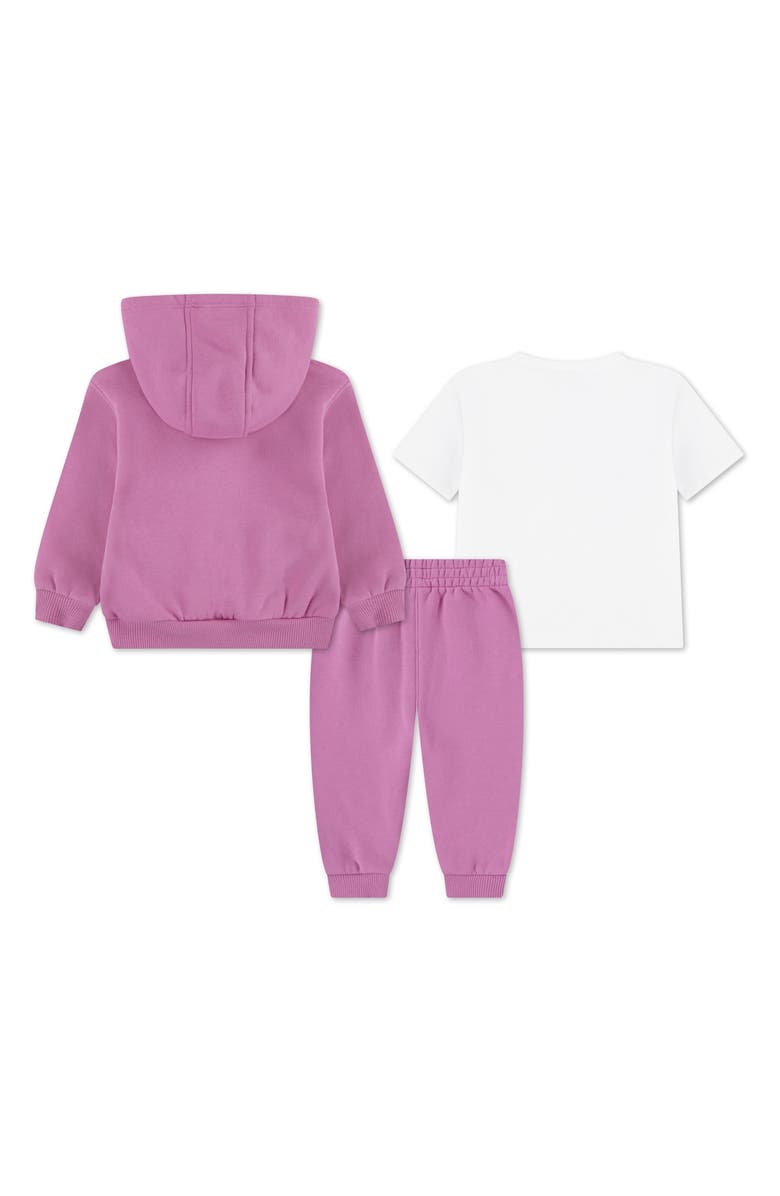 Nike Fleece Hoodie, T-Shirt & Joggers Set, Alternate, color, Magic Flamingo