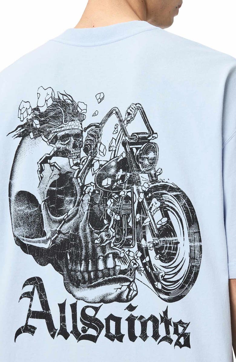 AllSaints Panhead Graphic T-Shirt, Alternate, color, Villa Blue