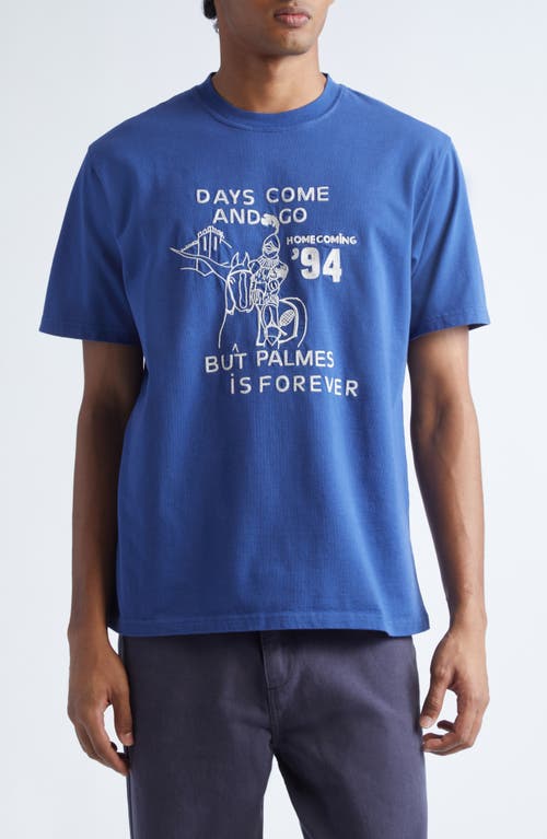 PALMES Forever Embroidered T-Shirt in Blue  product