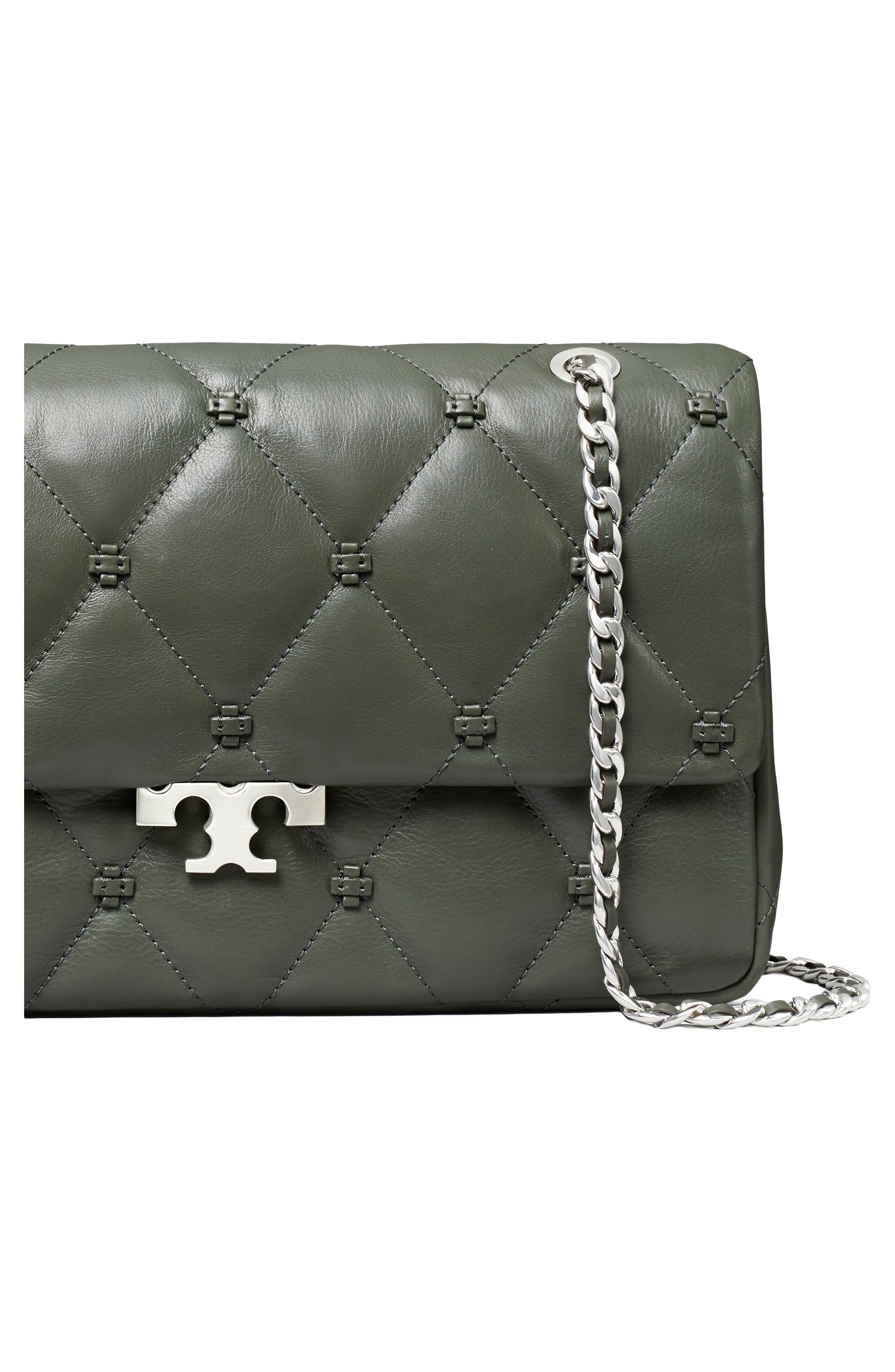 Bunny Knot Leather Shoulder Bag, Alternate, color, OBSIDIAN