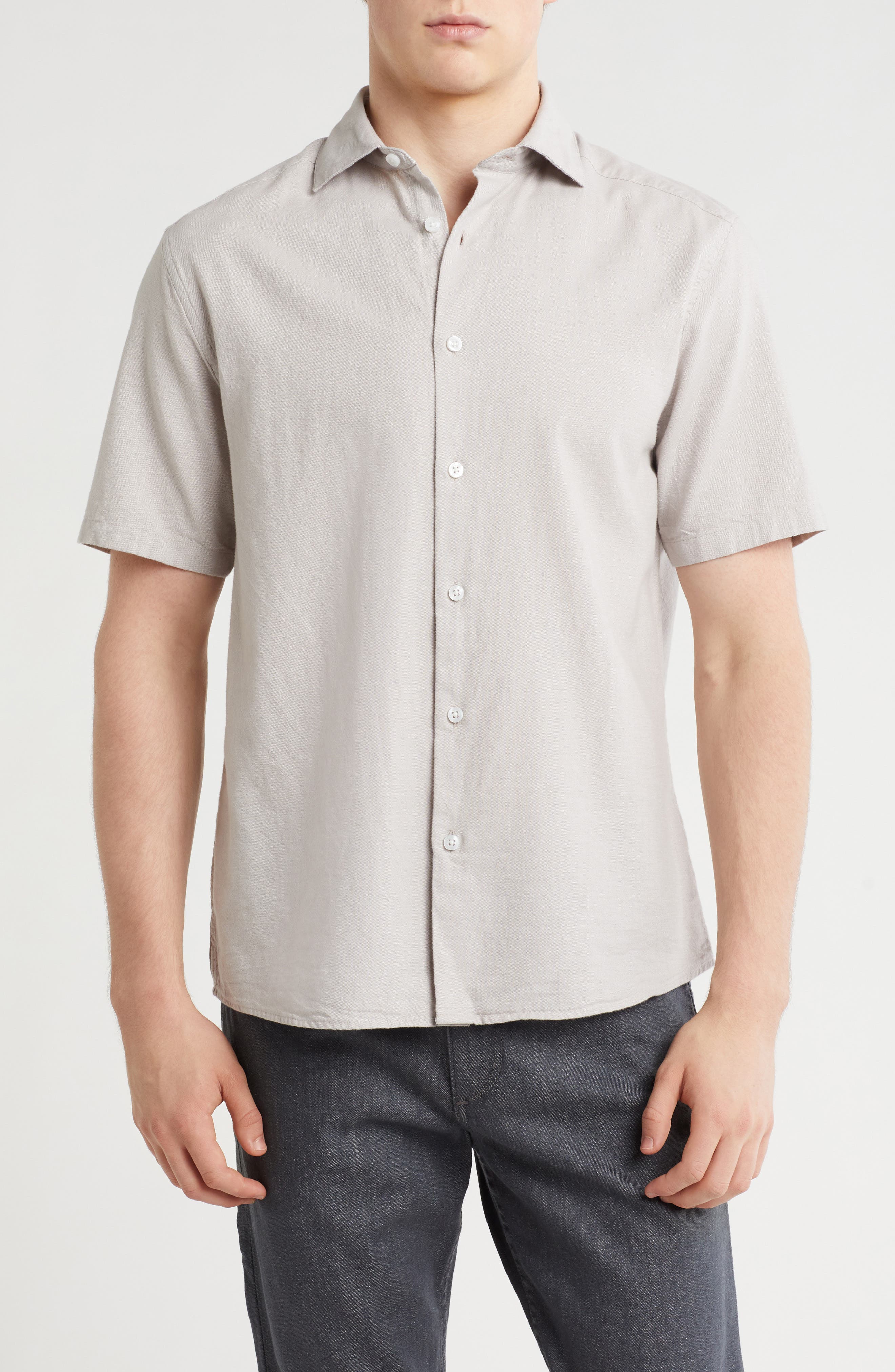 WESTZEROONE Fratter Short Sleeve Organic Cotton Button-Up Shirt
