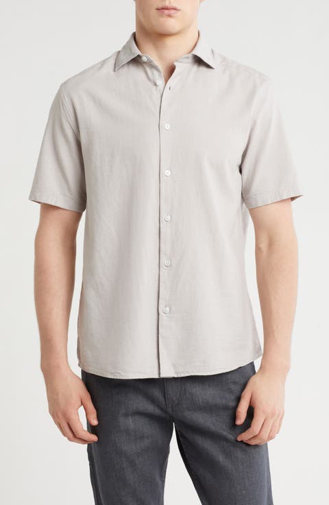 Fratter Short Sleeve Organic Cotton Button-Up Shirt