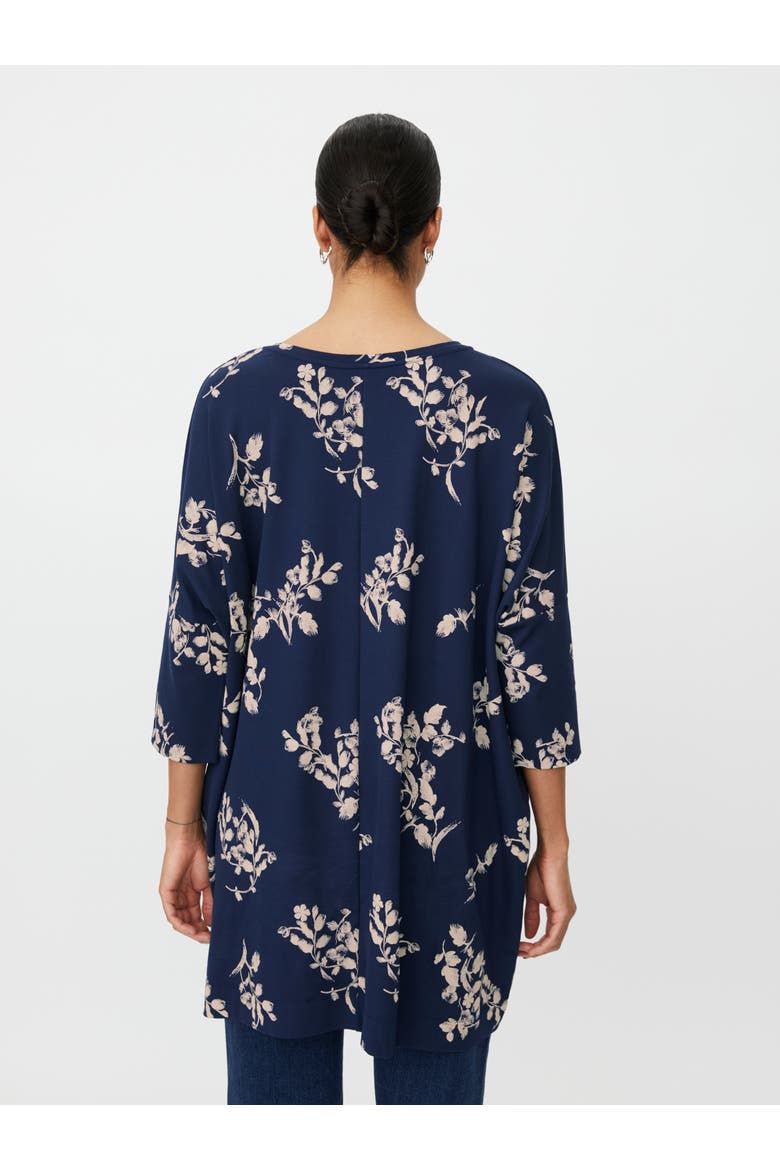 MaGabini Floral Tunic Top, Alternate, color, Navy Blazer