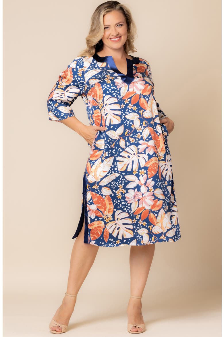 Nora Kaftan Dress, Alternate, color, TROPICAL PRINT