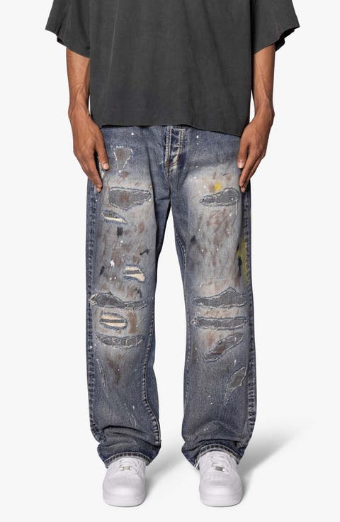 Ultra Baggy Decimated Denim - Black | mnml | shop now