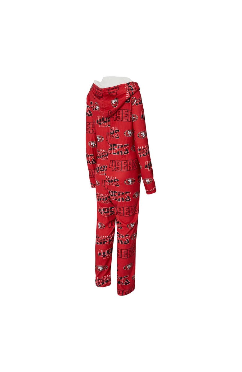 CONCEPTS SPORT Women's Concepts Sport  Scarlet San Francisco 49ers Roadway Allover Print Microfleece Full-Zip Union Suit, Alternate, color, Scarlet