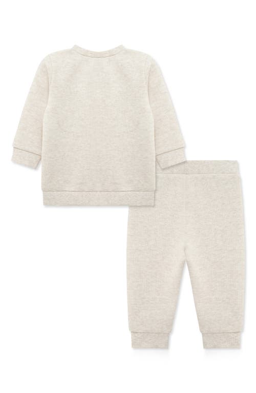 Little Me Bear Sweatshirt & Joggers Set In Neutral