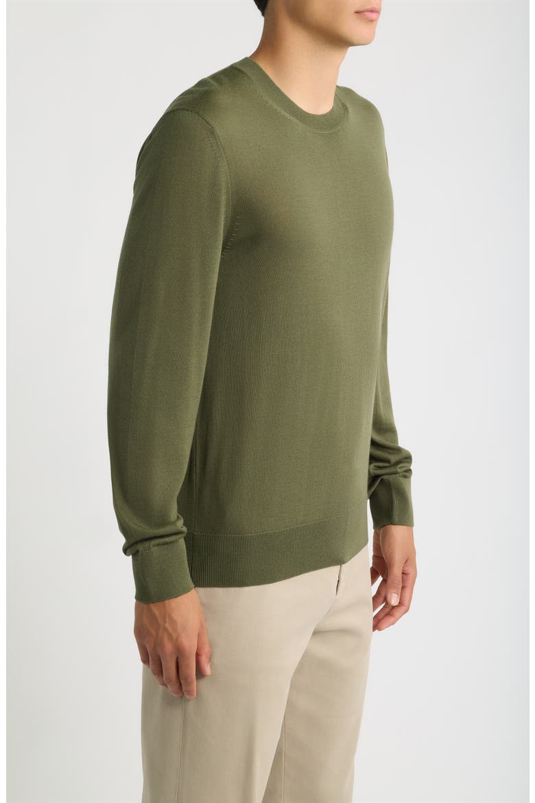 H-Leno Virgin Wool Crewneck Sweater, Alternate, color, OPEN GREEN