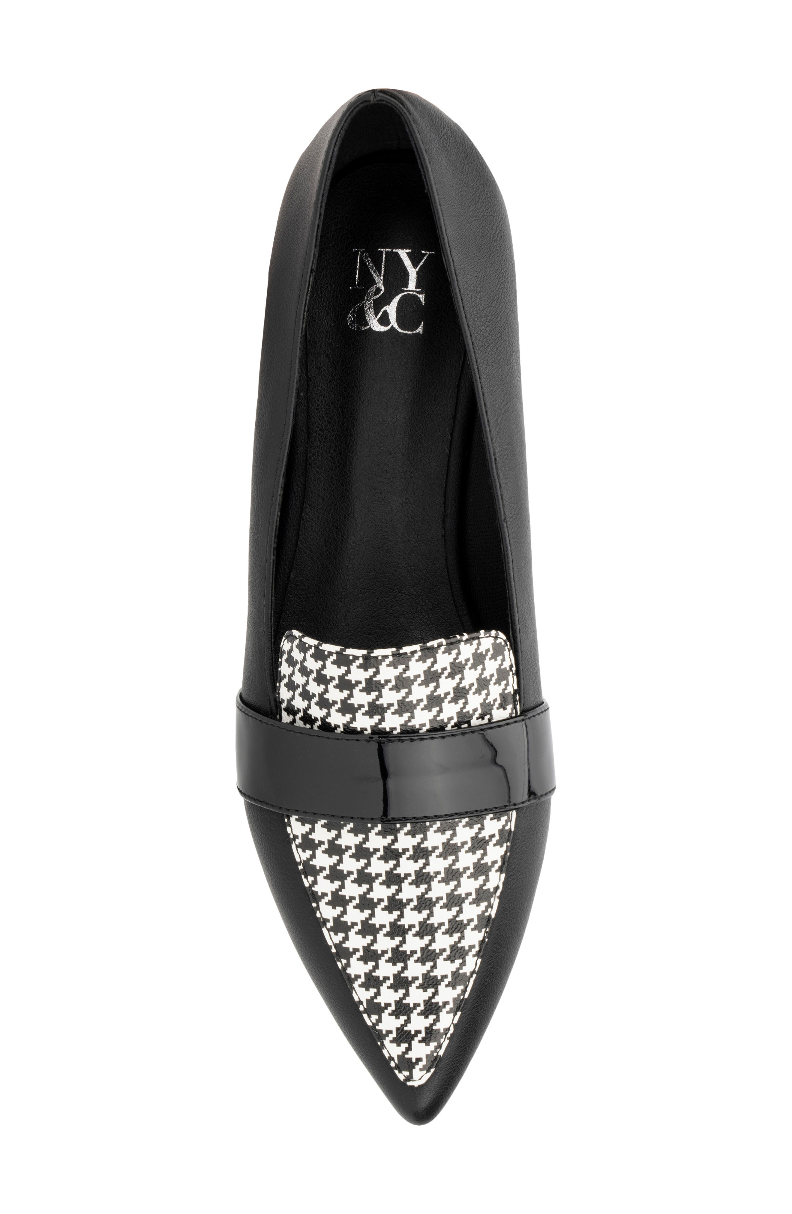 NEW YORK AND COMPANY Verity Houndstooth Loafer, Alternate, color, Black/ White