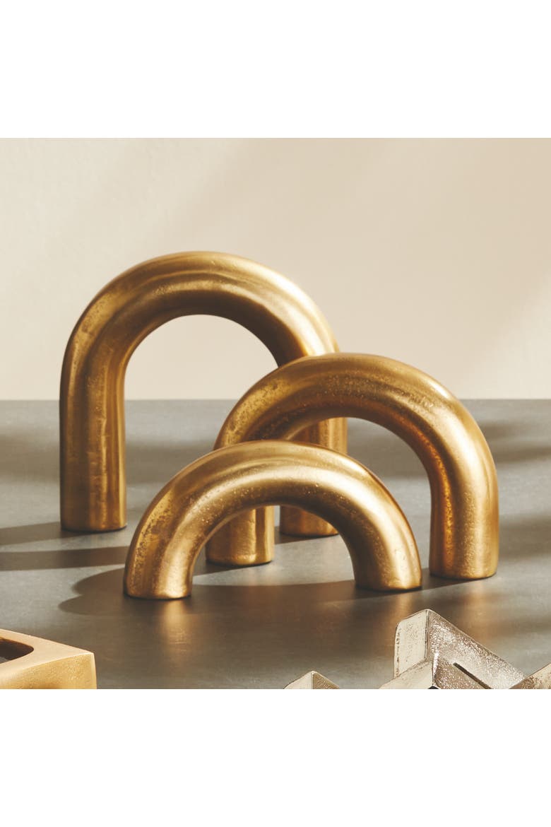 Arco Sculptures Decorative Objects Set of 3, Alternate, color, Gold