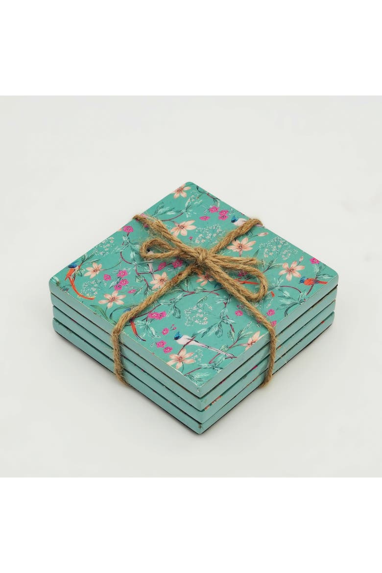 Aqua Flora Coasters, Main, color, Aqua Flora