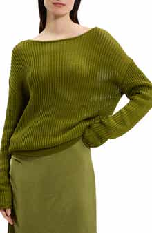 Theory Open Neck Pima Cotton Sweater