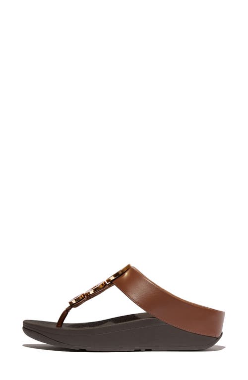 Fitflop Fino Platform Wedge Flip Flop In Rich Brown