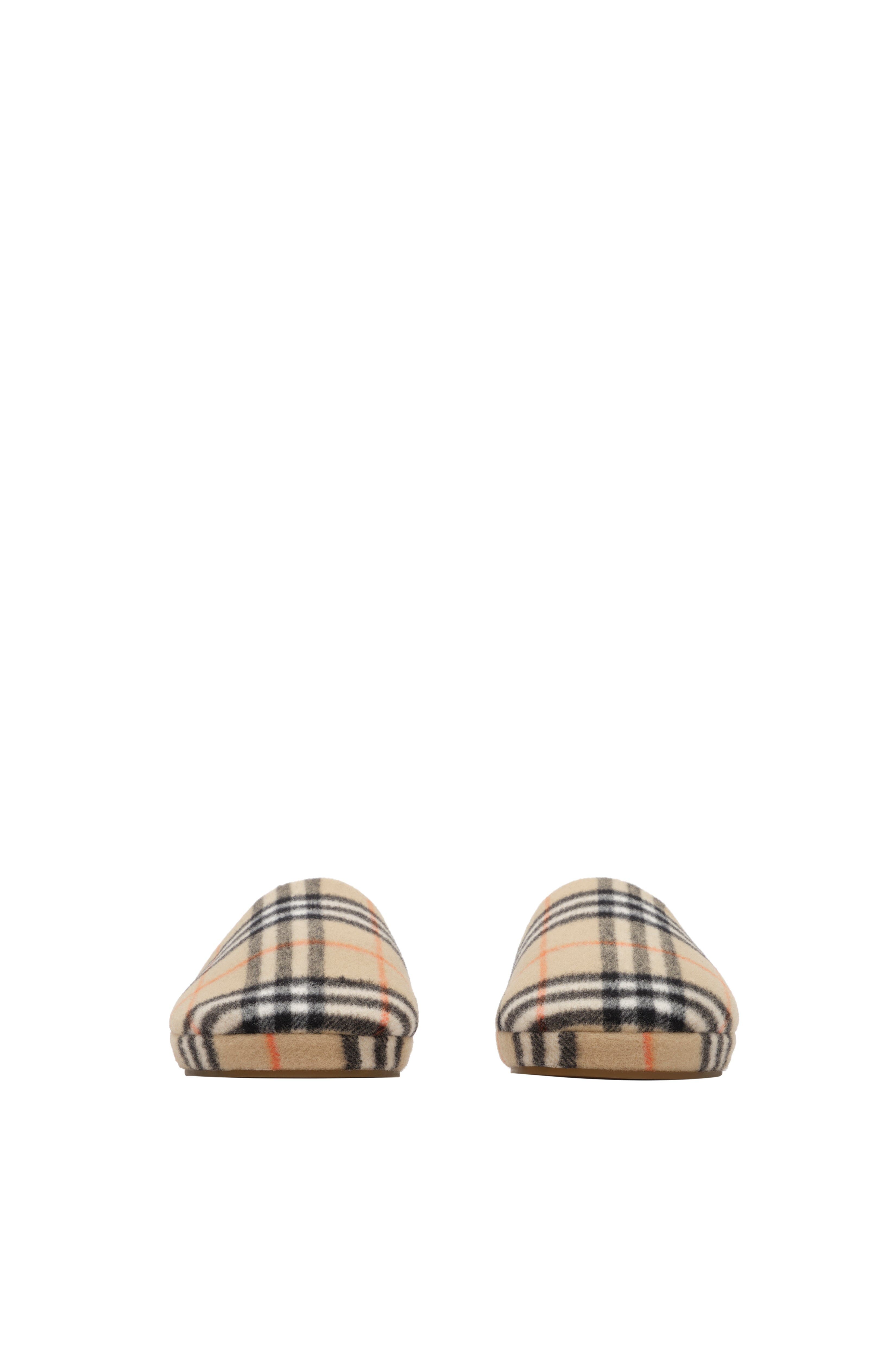 Burberry Check Wool Blend Slippers, Alternate, color, Sand Beige