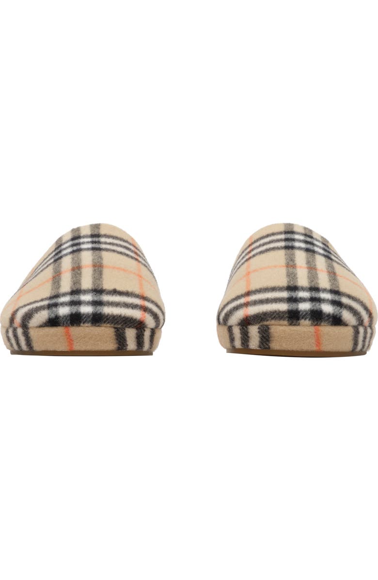Burberry Check Wool Blend Slippers, Alternate, color, Sand Beige