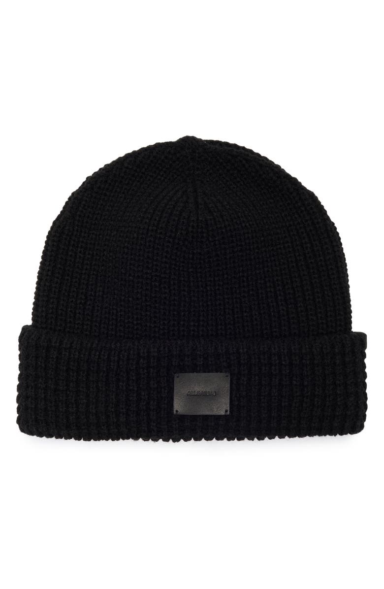 AllSaints Mixed Stitch Beanie, Main, color, Black