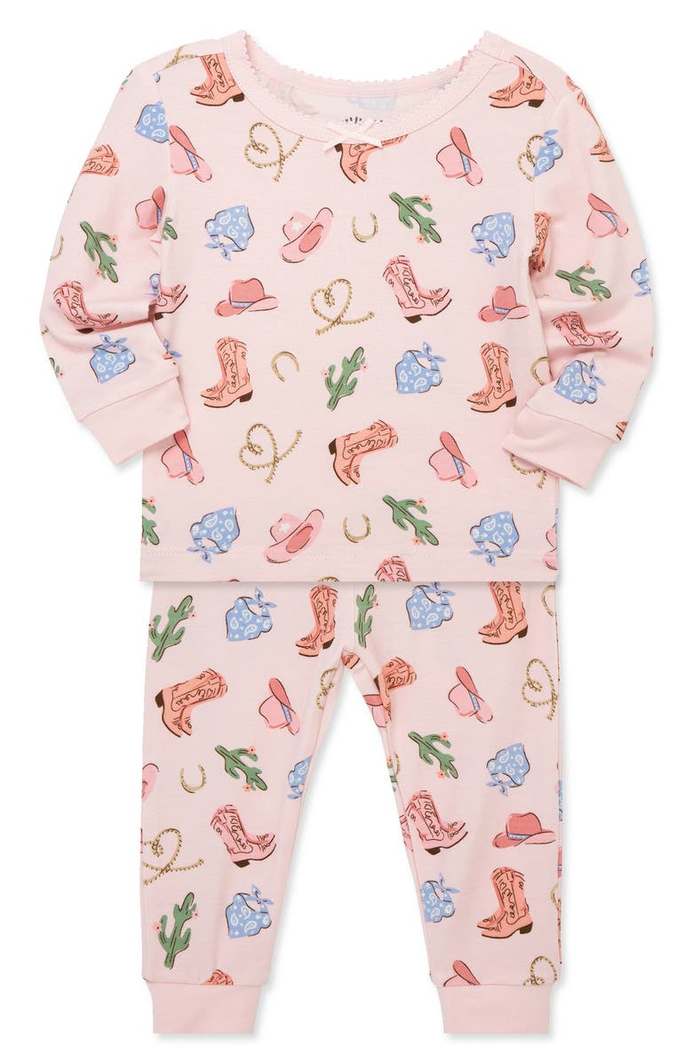 Little Me Cowgirl Theme 2-Pack Stretch Viscose Pajama Set, Alternate, color, Pink