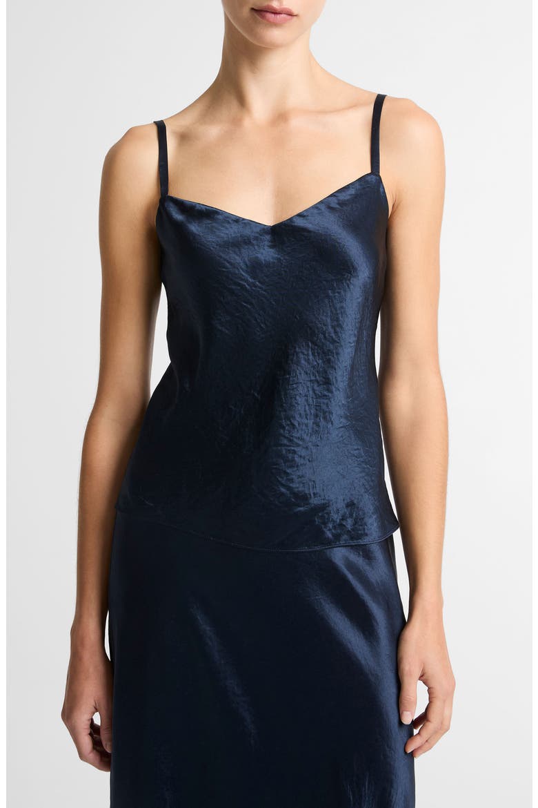 Crinkle Satin Camisole, Main, color, COASTAL