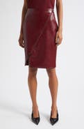 Toccin Verena Zip Front Faux Leather Skirt