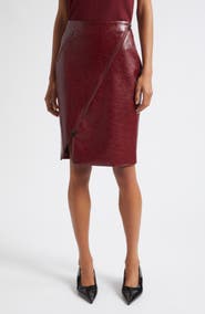 Toccin Verena Zip Front Faux Leather Skirt