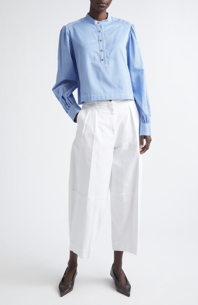Altuzarra Margot Stripe Silk Shirt, Alternate, color, 374484 Azure Stripe