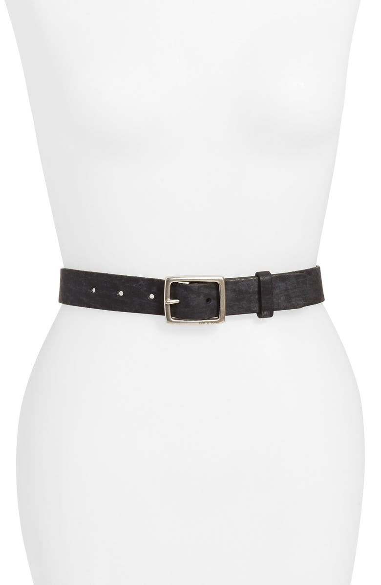 rag & bone Boyfriend Leather Belt, Main, color,