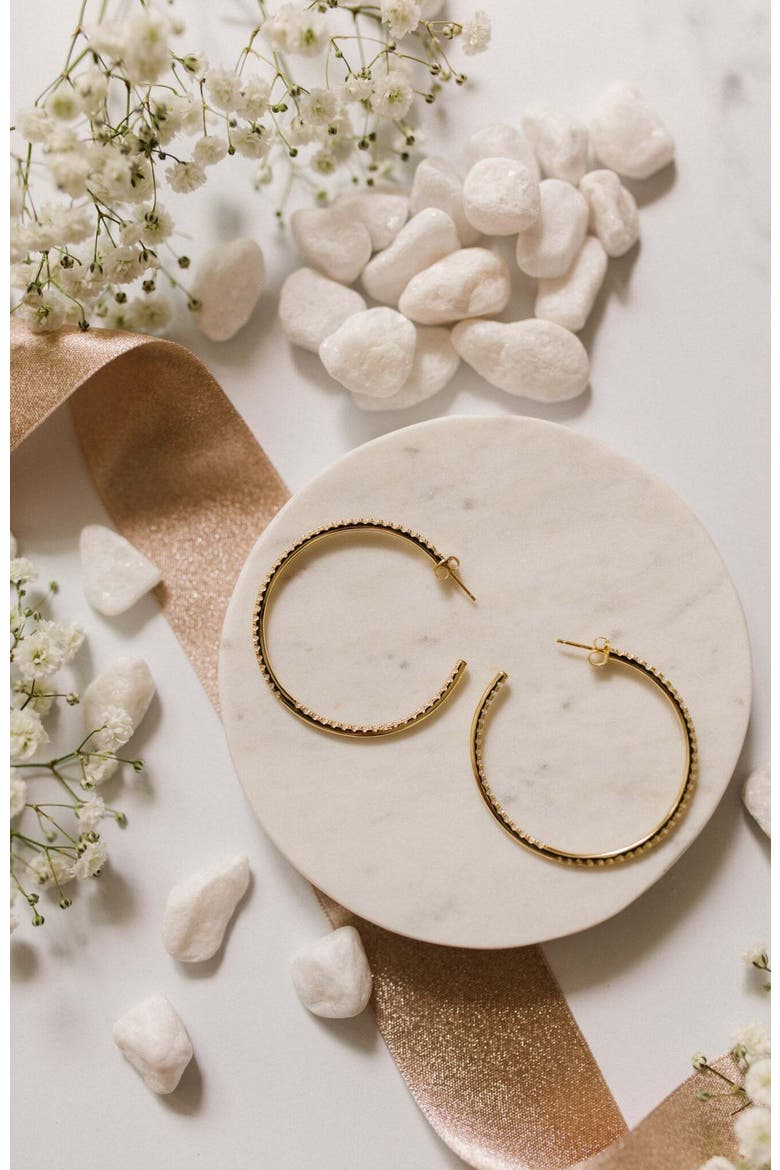 Everyday Glam Hoops, Alternate, color, Gold