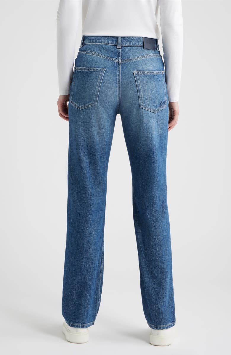 BOSS Orange Ada High Waist Straight Leg Jeans, Alternate, color, Dark Blue