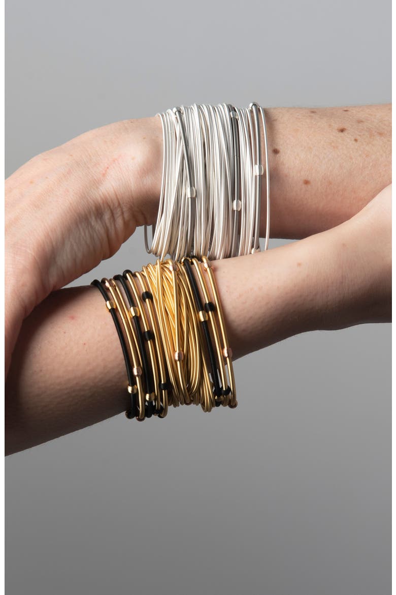 Stainless Steel Beaded DIA Bracelets, Alternate, color, Stainless Steel/Silver