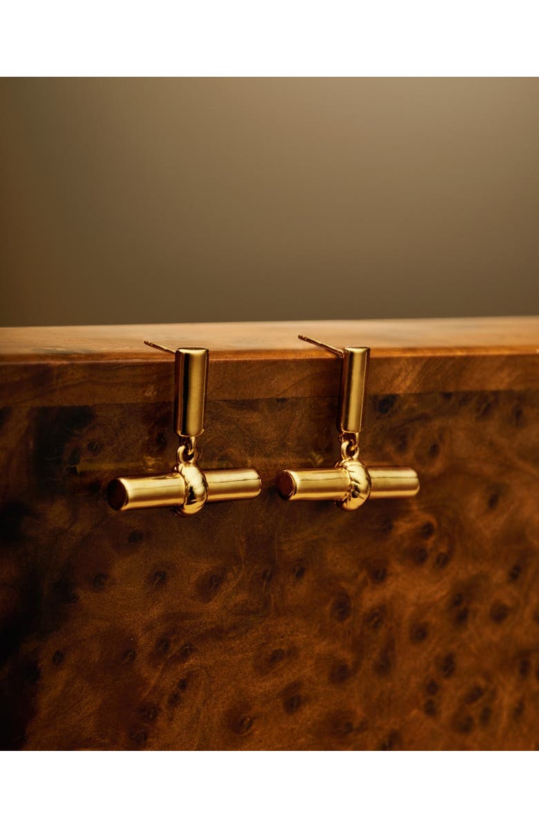 Katie Loxton Themis Waterproof Gold T-Bar Earrings, Alternate, color, Gold