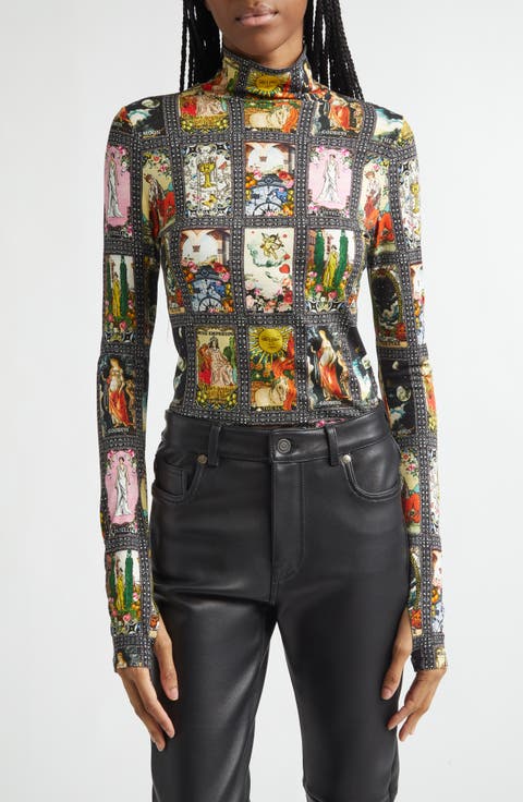 Delaina Enchanted Tarot Mock Neck Jersey Top