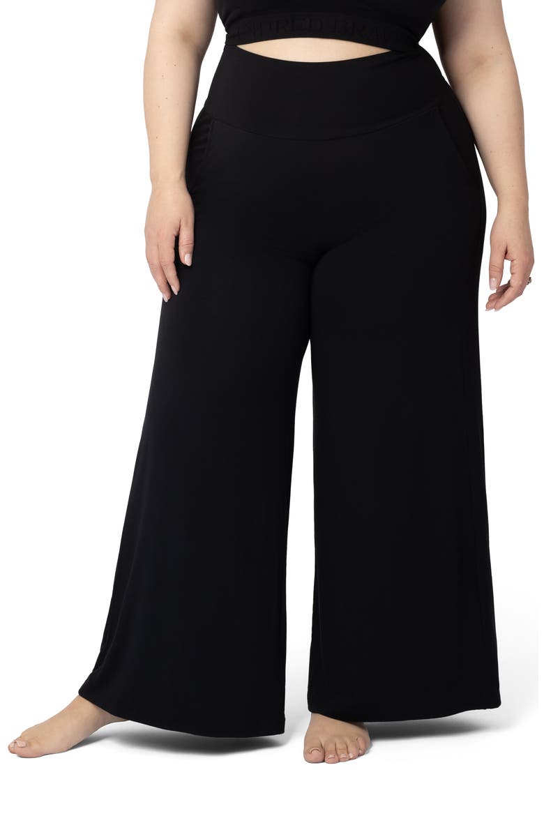 Wide Leg Maternity & Postpartum Lounge Pant, Main, color, BLACK