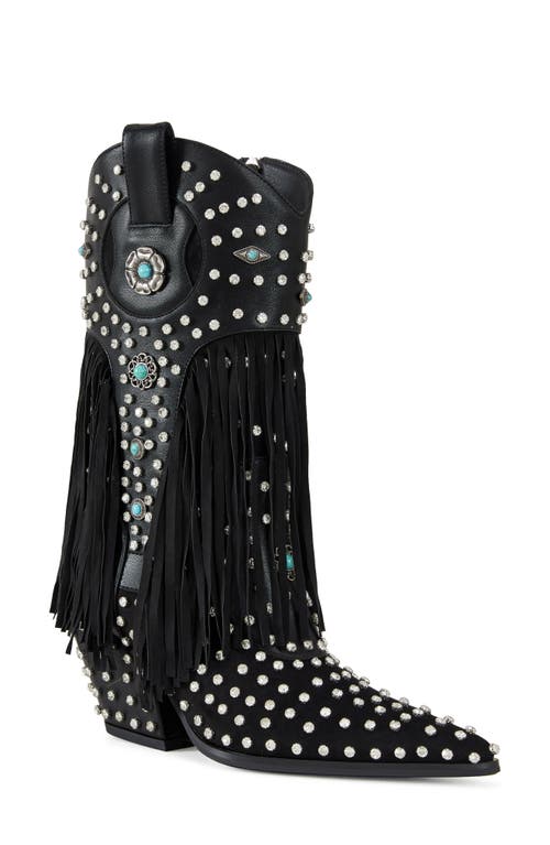 AZALEA WANG AZALEA WANG GREYSON FRINGE & STUD COWBOY BOOT 