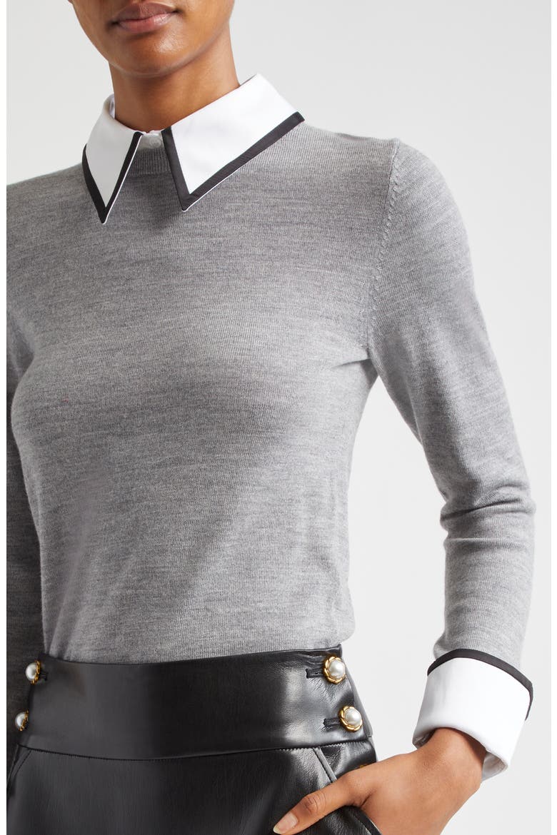 Porla Collared Wool Sweater, Alternate, color, MEDIUM HEATHER GREY