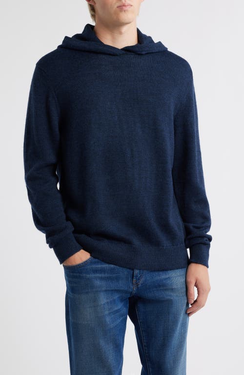 Alex Crane Campo Hooded Merino Wool Sweater In Blue