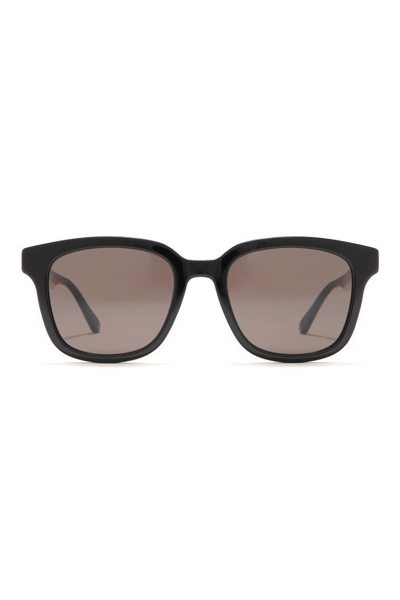 53mm Rectangle Sunglasses, Main, color, BLACK