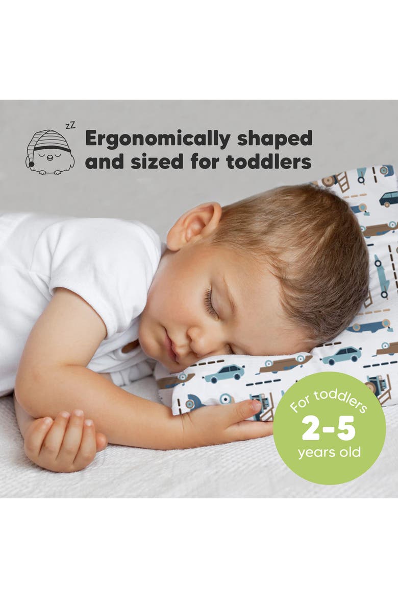 Toddler Pillow with Pillowcase, Alternate, color, Vroom