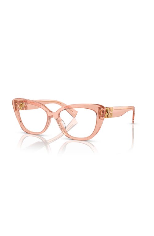 Miu Miu 53mm Cat Eye Optical Glasses In Pink