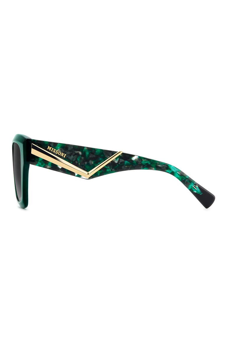 53mm Gradient Square Sunglasses, Alternate, color, GREEN/ DARK GREY