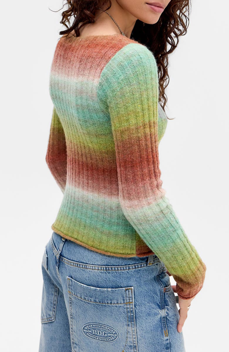 BDG Urban Outfitters Ombré Stripe Sweater, Alternate, color, Green/ Pink Multi