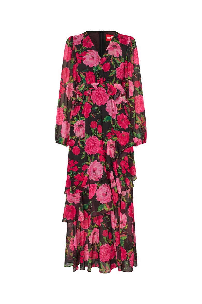 Lovecras Floral Tiered Ruffle Maxi Dress, Alternate, color, Floral Romance
