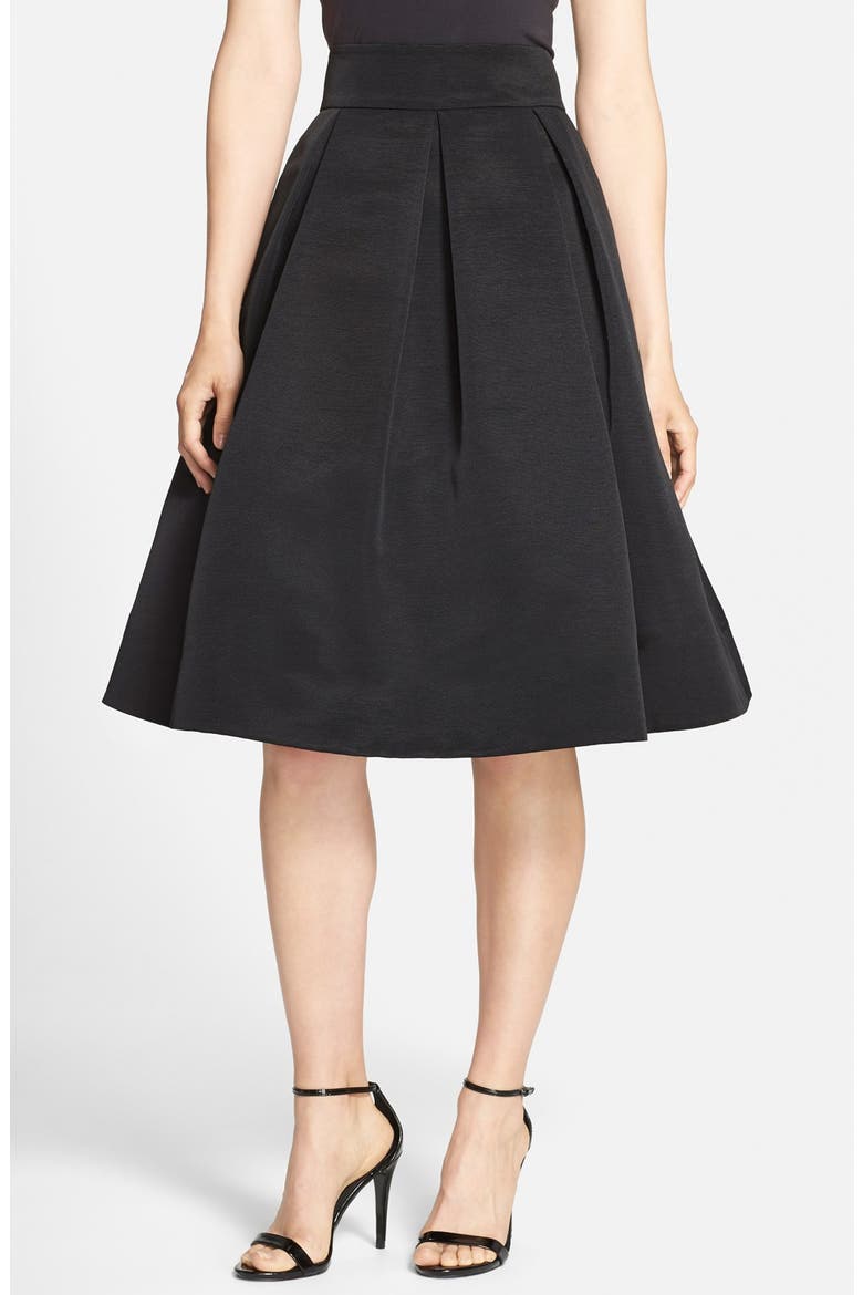 Faille Midi Skirt, Main, color, BLACK