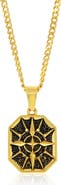 BLACKJACK Men's Cubic Zirconia Compass Pendant Necklace