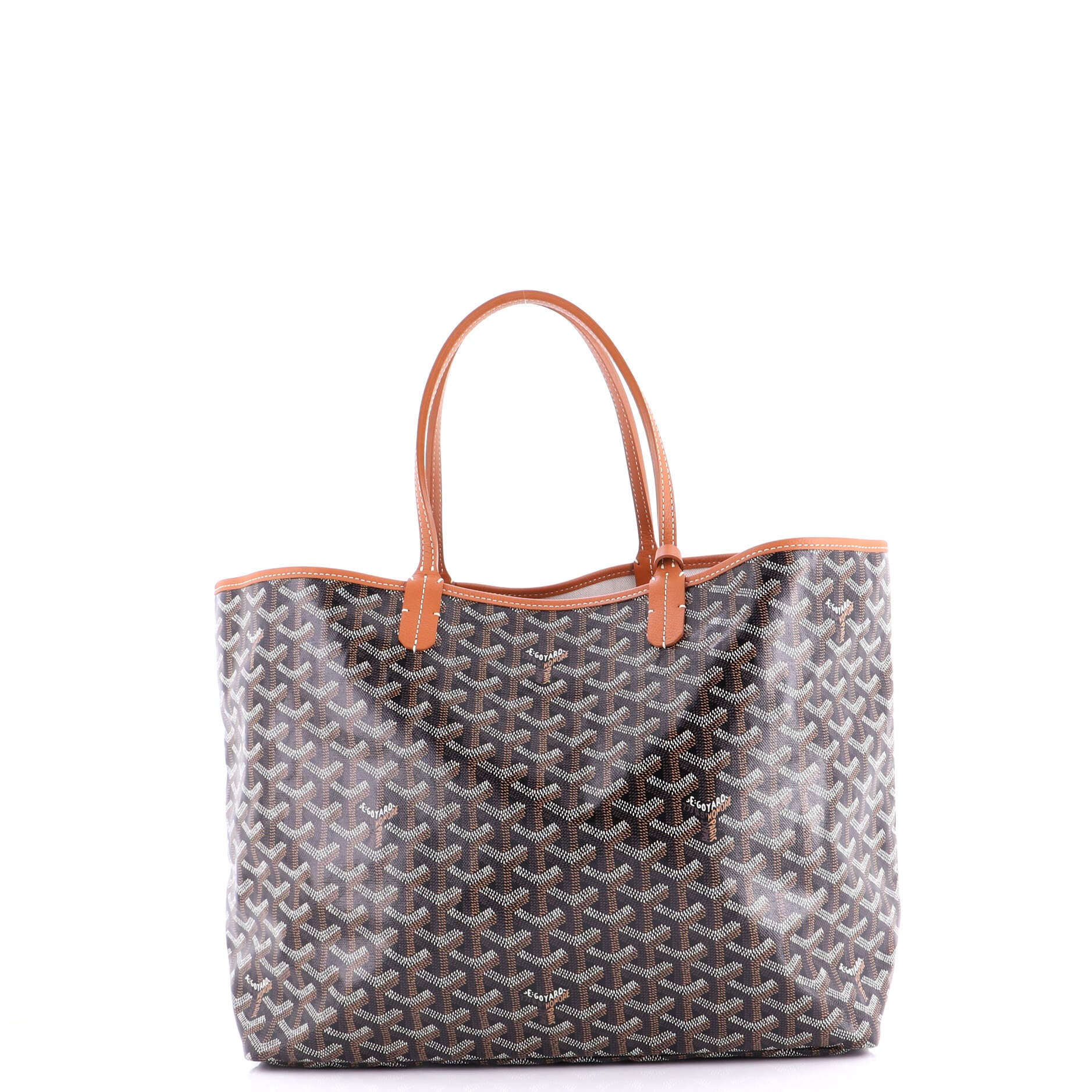 Pre-Owned Goyard Saint Louis Tote Coated Canvas PM, Main, color, Brown